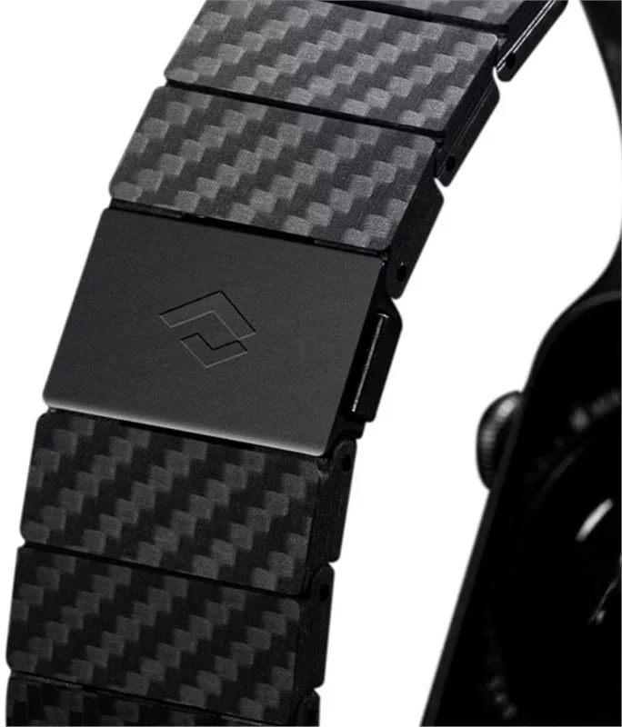 PITAKA Apple Watch 1-10/SE/Ultra Bandje - 49/46/45/44/42MM - Zwart afbeelding 11