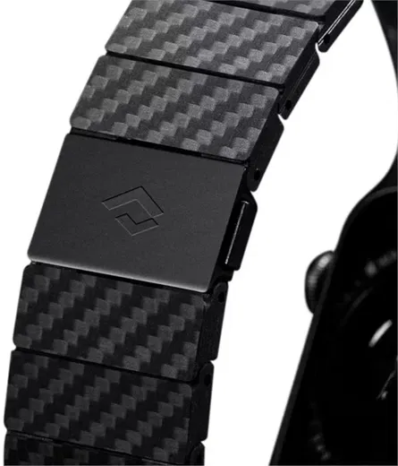 PITAKA Apple Watch 1-10/SE/Ultra Bandje - 49/46/45/44/42MM - Zwart afbeelding 11