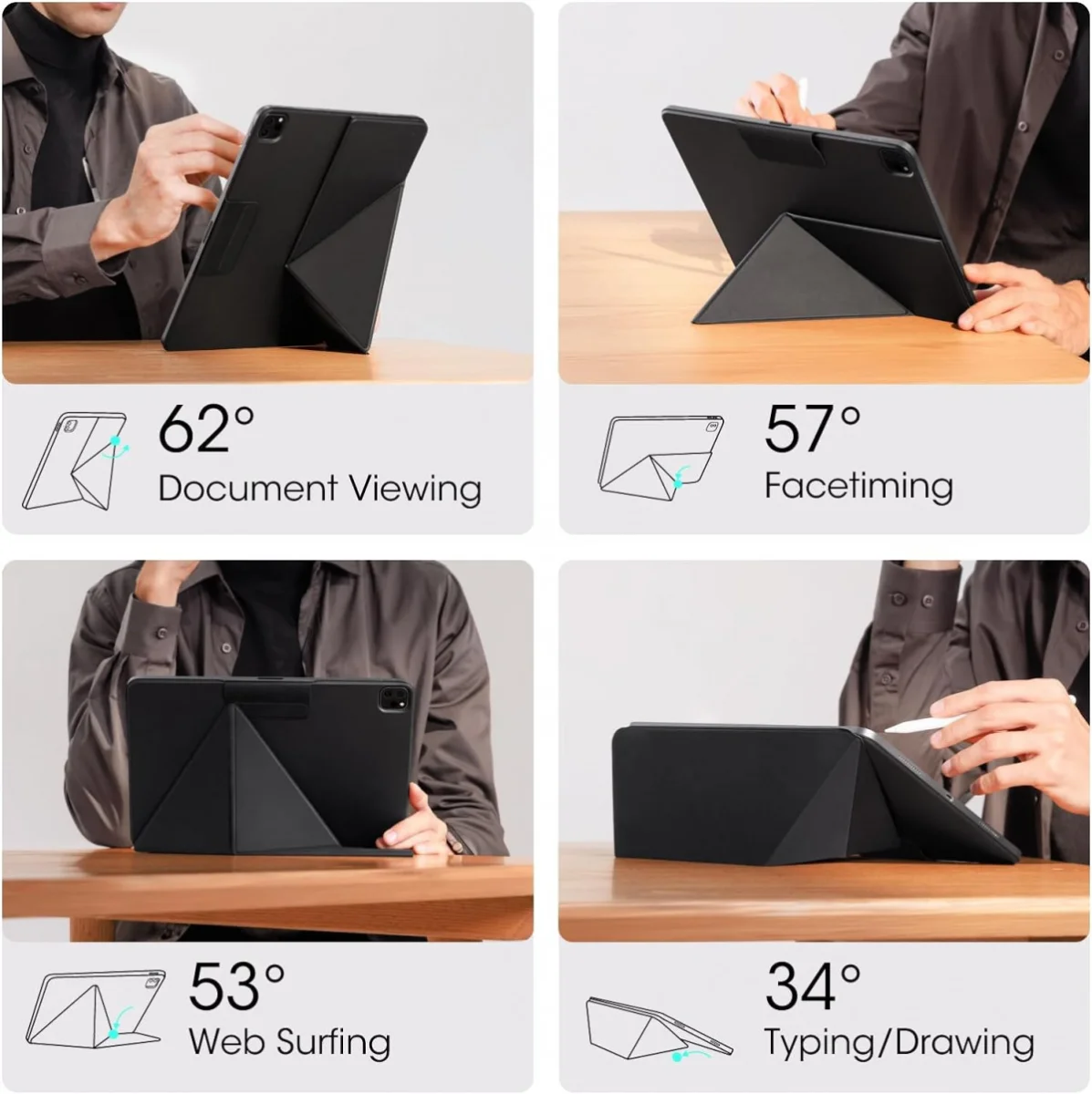 PITAKA MagEZ Folio 2 iPad Pro 11 (2024/2025) Hoes met Vouwbare Stand Zwart afbeelding 7
