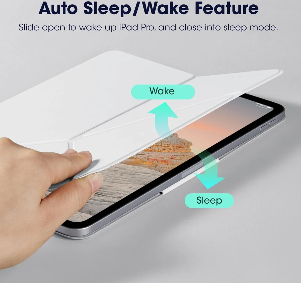 PITAKA MagEZ Folio 2 iPad Pro 11 (2024/2025) Hoes met Vouwbare Stand Wit afbeelding 5