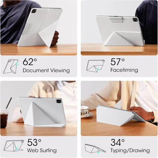 PITAKA MagEZ Folio 2 iPad Pro 11 (2024/2025) Hoes met Vouwbare Stand Wit afbeelding 6