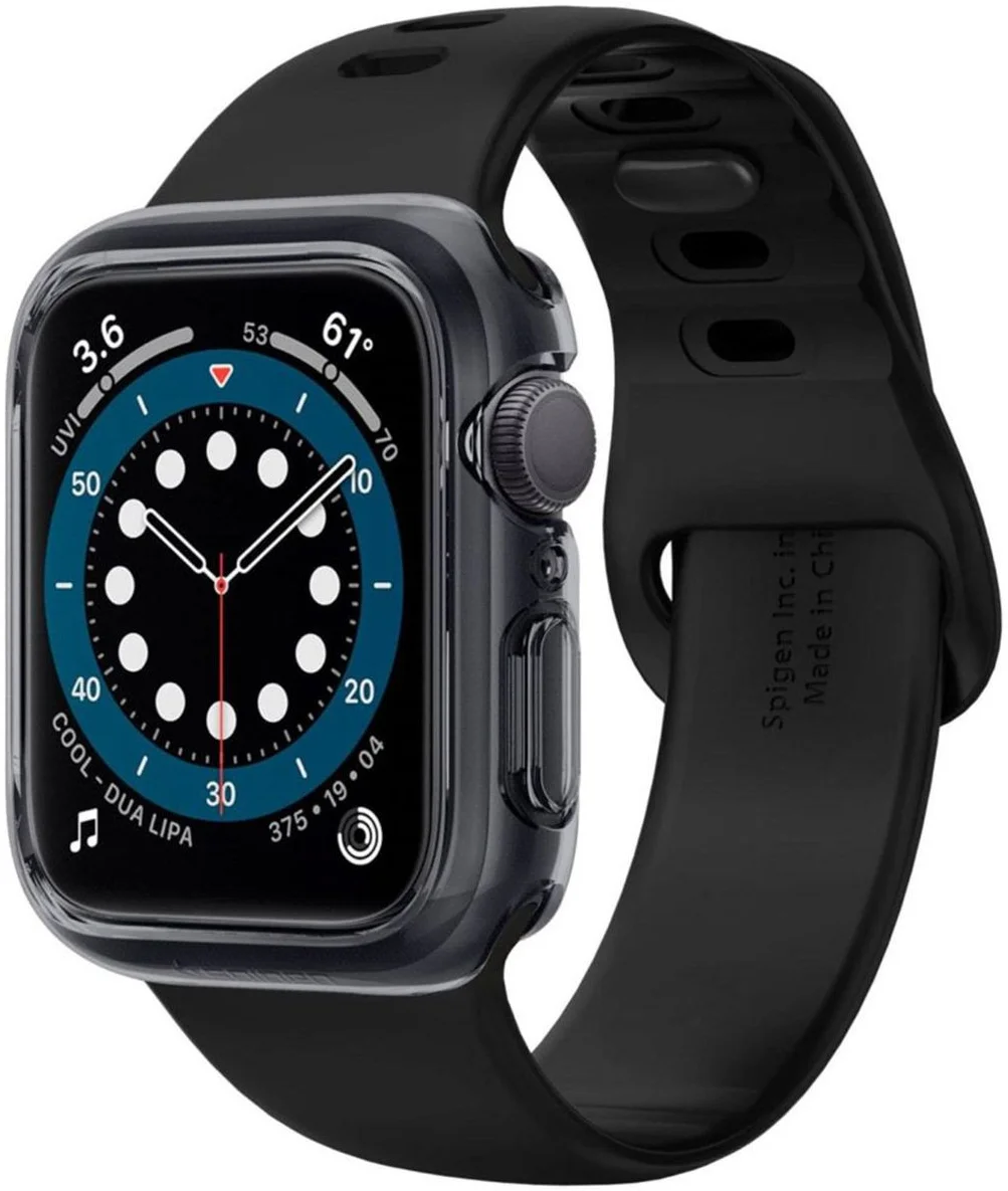 Spigen Ultra Hybrid - Apple Watch 44MM Case - Full Screen Protect - Clear Zwart afbeelding 1