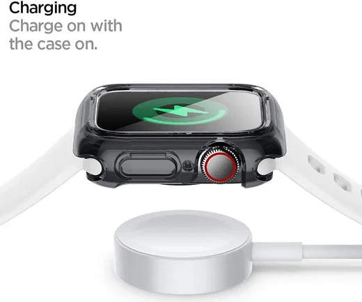 Spigen Ultra Hybrid - Apple Watch 44MM Case - Full Screen Protect - Clear Zwart afbeelding 8
