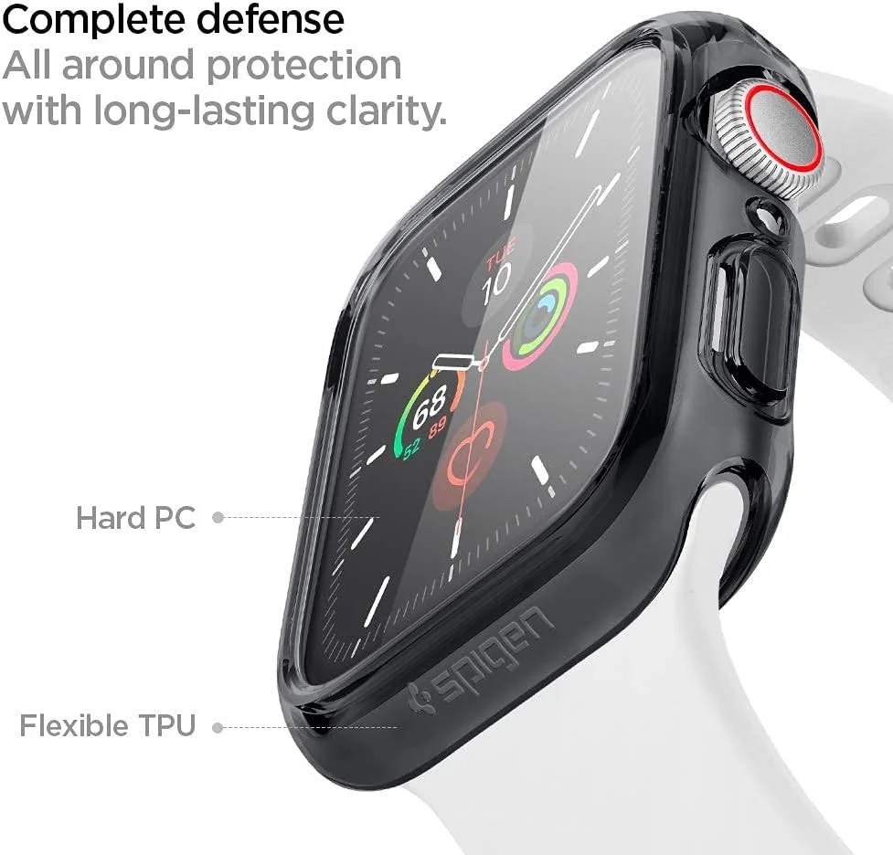 Spigen Ultra Hybrid - Apple Watch 44MM Case - Full Screen Protect - Clear Zwart afbeelding 5