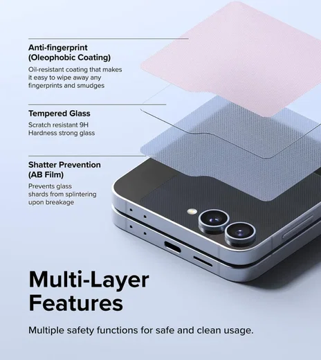 Ringke Cover Display Samsung Galaxy Z Flip 6 Screen Protector (2-Pack) afbeelding 9