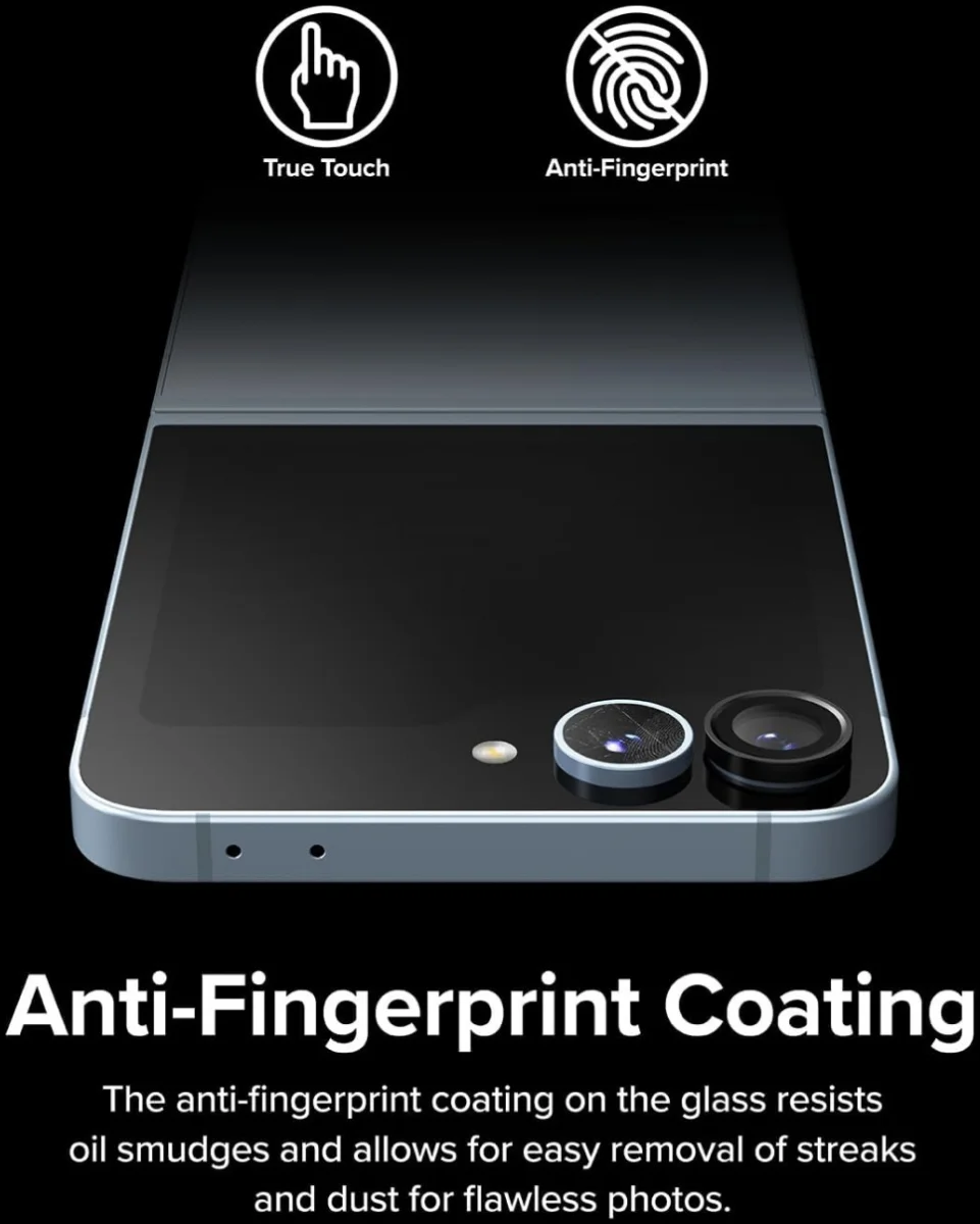 Ringke Frame Glass Samsung Galaxy Z Flip 6 Camera Protector Zwart 2-Pack afbeelding 5