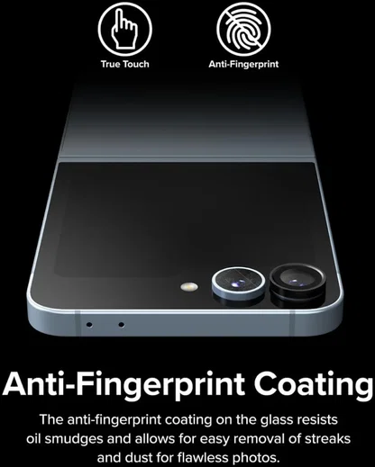 Ringke Frame Glass Samsung Galaxy Z Flip 6 Camera Protector Zwart 2-Pack afbeelding 5