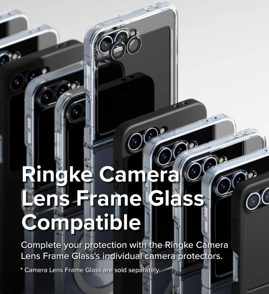 Ringke Frame Glass Samsung Galaxy Z Flip 6 Camera Protector Zwart 2-Pack afbeelding 7