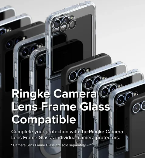 Ringke Frame Glass Samsung Galaxy Z Flip 6 Camera Protector Zwart 2-Pack afbeelding 7