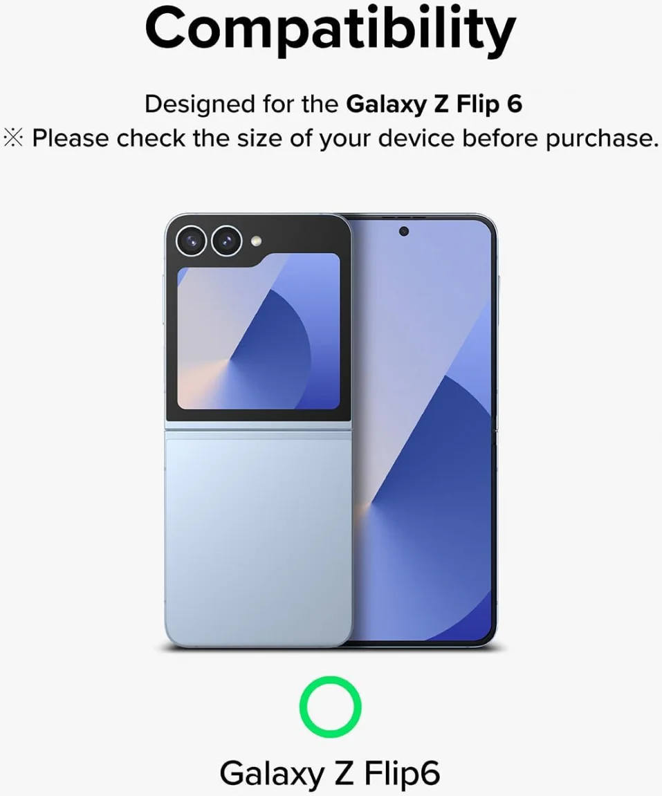 Ringke Frame Glass Samsung Galaxy Z Flip 6 Camera Protector Zwart 2-Pack afbeelding 9