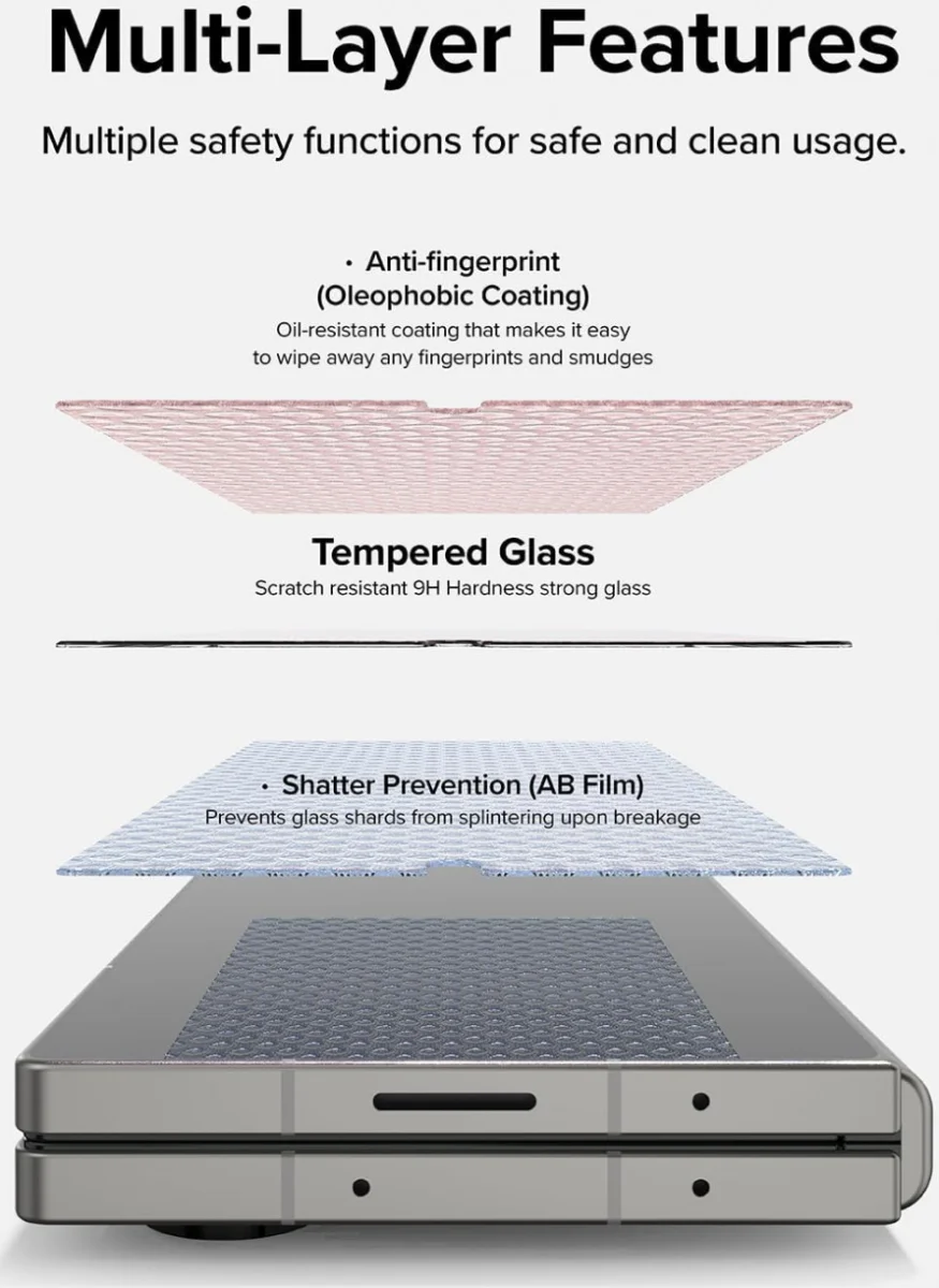 Ringke Cover Display Samsung Galaxy Z Fold 6 Screen Protector Voorkant (2-Pack) afbeelding 8
