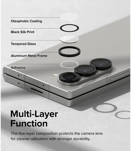 Ringke Frame Glass Samsung Galaxy Z Fold 6 Camera Protector Zwart 2-Pack afbeelding 6