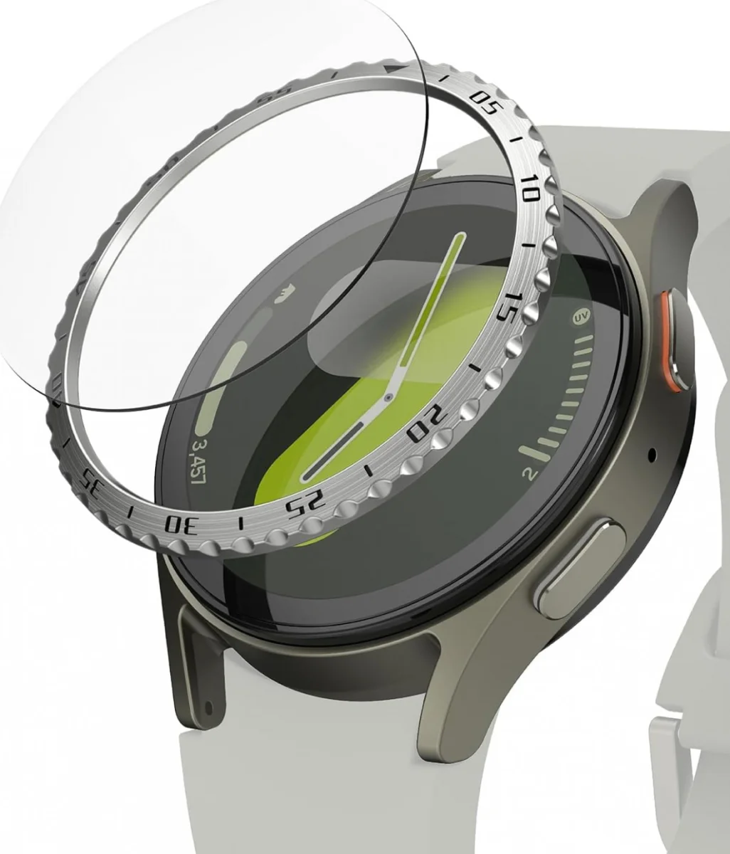 Ringke - Samsung Galaxy Watch 7 40MM - Bezel Styling Zilver + Tempered Glass afbeelding 1