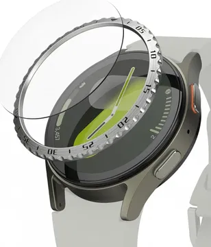 Ringke - Samsung Galaxy Watch 7 40MM - Bezel Styling Zilver + Tempered Glass
