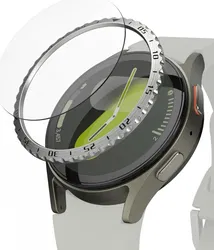 Ringke - Samsung Galaxy Watch 7 40MM - Bezel Styling Zilver + Tempered Glass afbeelding