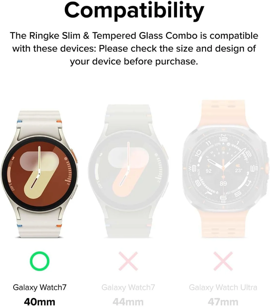 Ringke - Samsung Galaxy Watch 7 40MM - Bezel Styling Zilver + Tempered Glass afbeelding 3