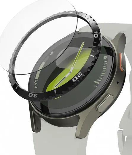 Ringke - Samsung Galaxy Watch 7 40MM - Bezel Styling Zwart + Tempered Glass afbeelding 1