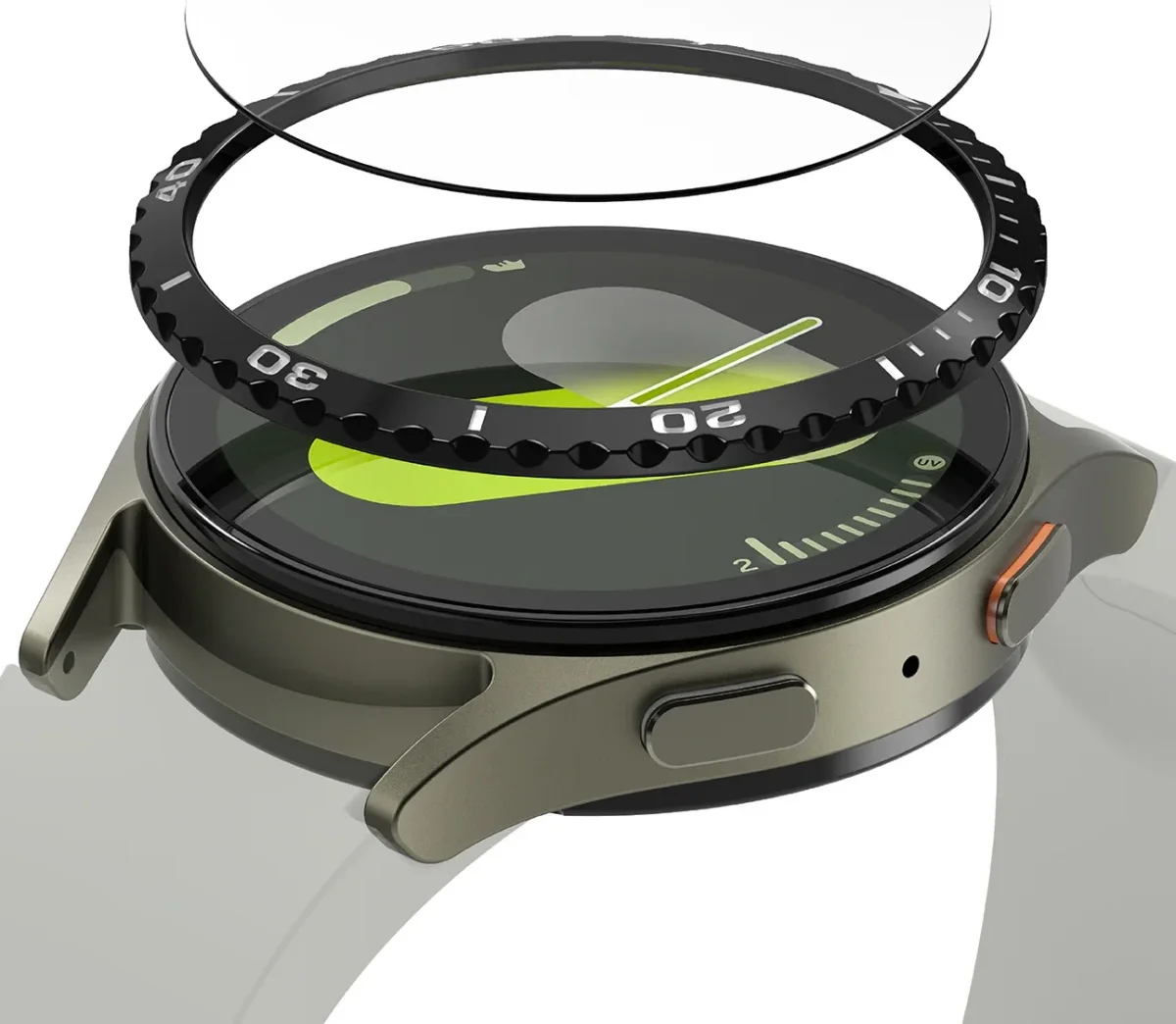 Ringke - Samsung Galaxy Watch 7 40MM - Bezel Styling Zwart + Tempered Glass afbeelding 2