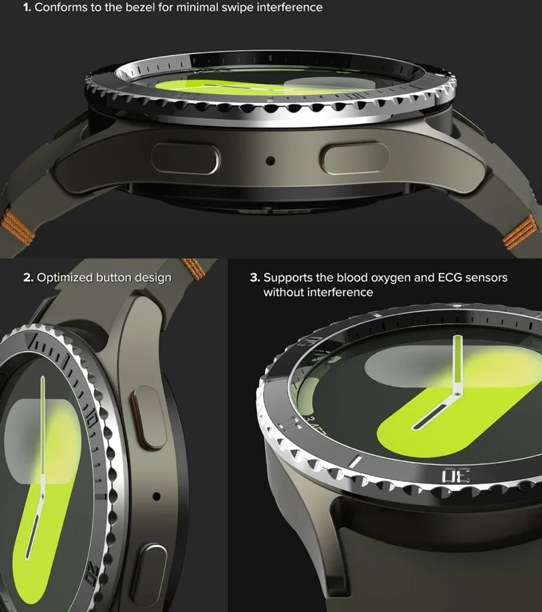 Ringke - Bezel Styling + Tempered Glass - Samsung Galaxy Watch 7 40MM - Zwart 80 afbeelding 8