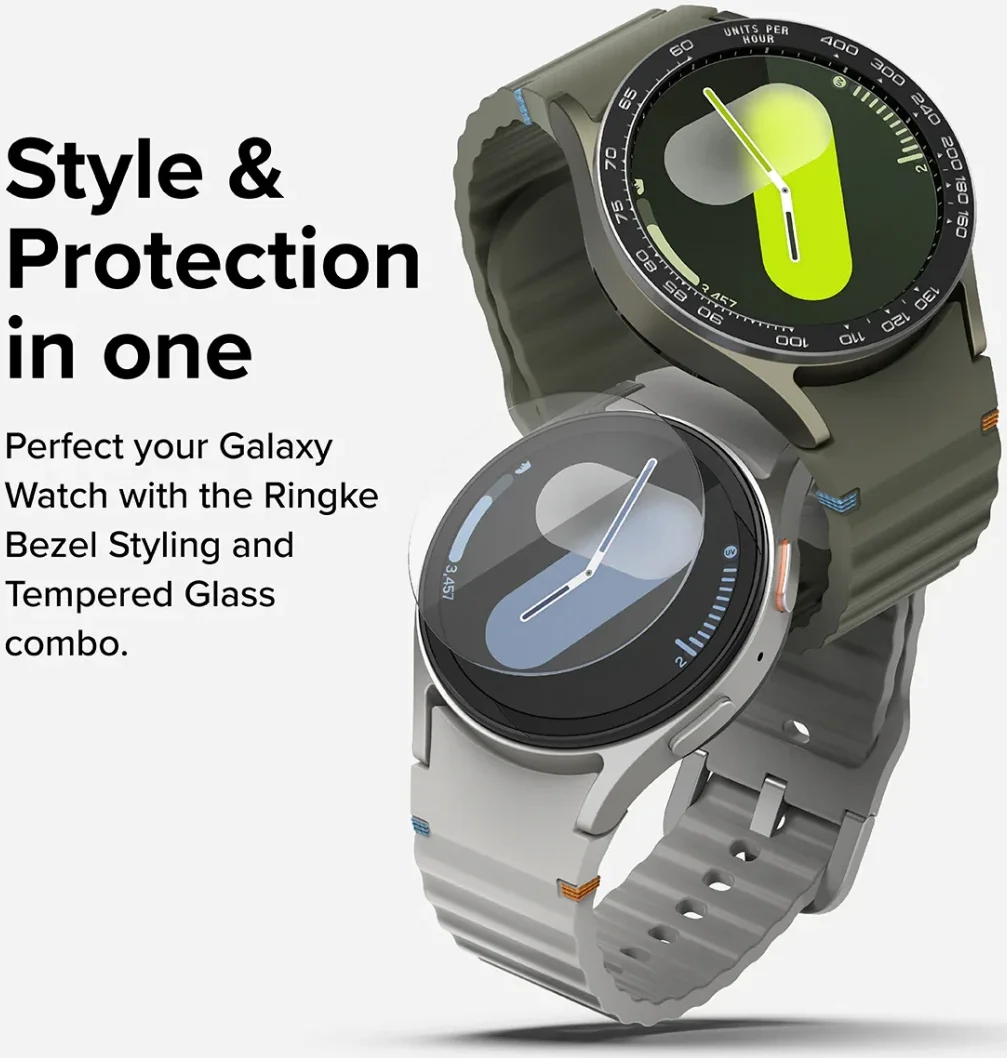 Ringke - Bezel Styling + Tempered Glass - Samsung Galaxy Watch 7 40MM - Zwart 98 afbeelding 12