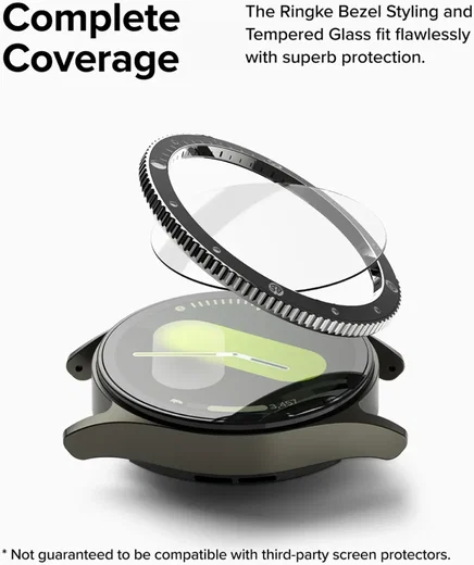 Ringke - Bezel Styling + Tempered Glass - Samsung Galaxy Watch 7 40MM - Zwart 99 afbeelding 2