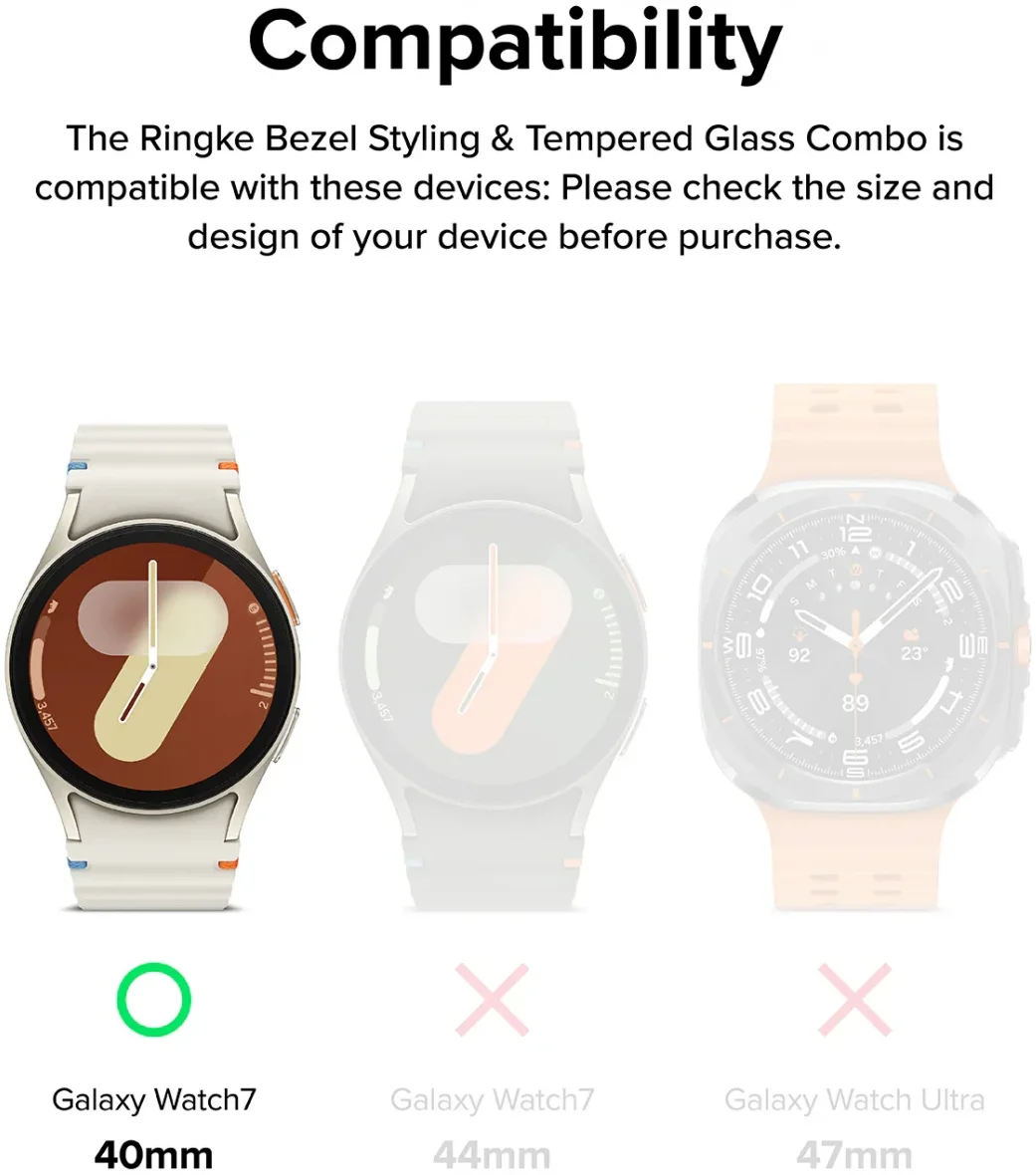 Ringke - Bezel Styling + Tempered Glass - Samsung Galaxy Watch 7 40MM - Zwart 99 afbeelding 4