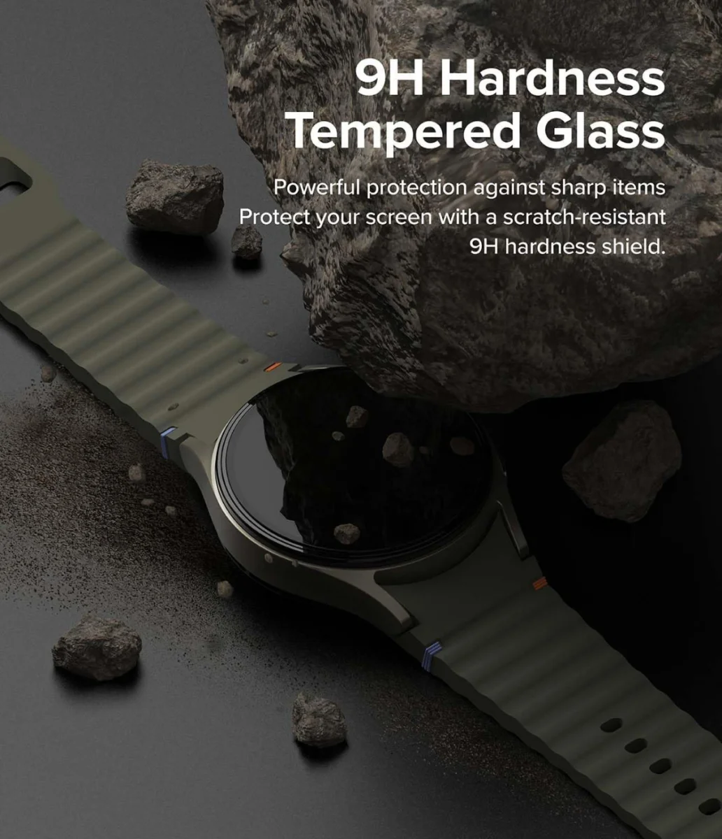 Ringke - Samsung Galaxy Watch 7 44MM - Bezel Styling Zwart + Tempered Glass afbeelding 4