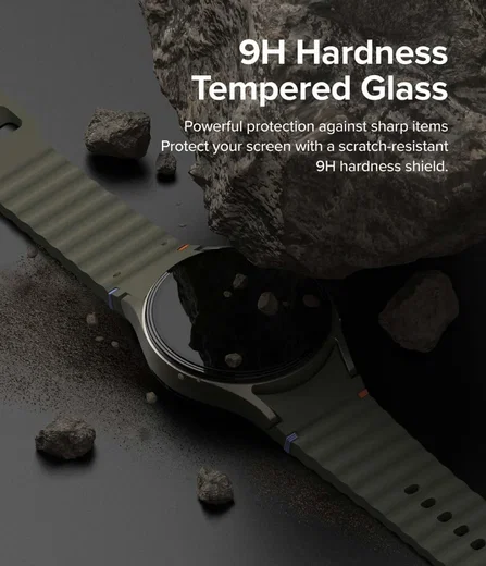 Ringke - Samsung Galaxy Watch 7 44MM - Bezel Styling Zwart + Tempered Glass afbeelding 4