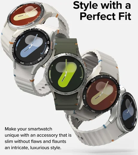 Ringke - Samsung Galaxy Watch 7 44MM - Bezel Styling Zwart + Tempered Glass afbeelding 6