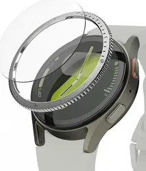 Ringke - Samsung Galaxy Watch 7 44MM - Bezel Styling Silver + Tempered Glass afbeelding