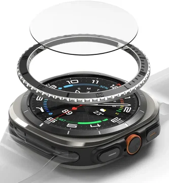 Ringke - Samsung Galaxy Watch Ultra - Bezel Premium 96 + Tempered Glass - Zwart