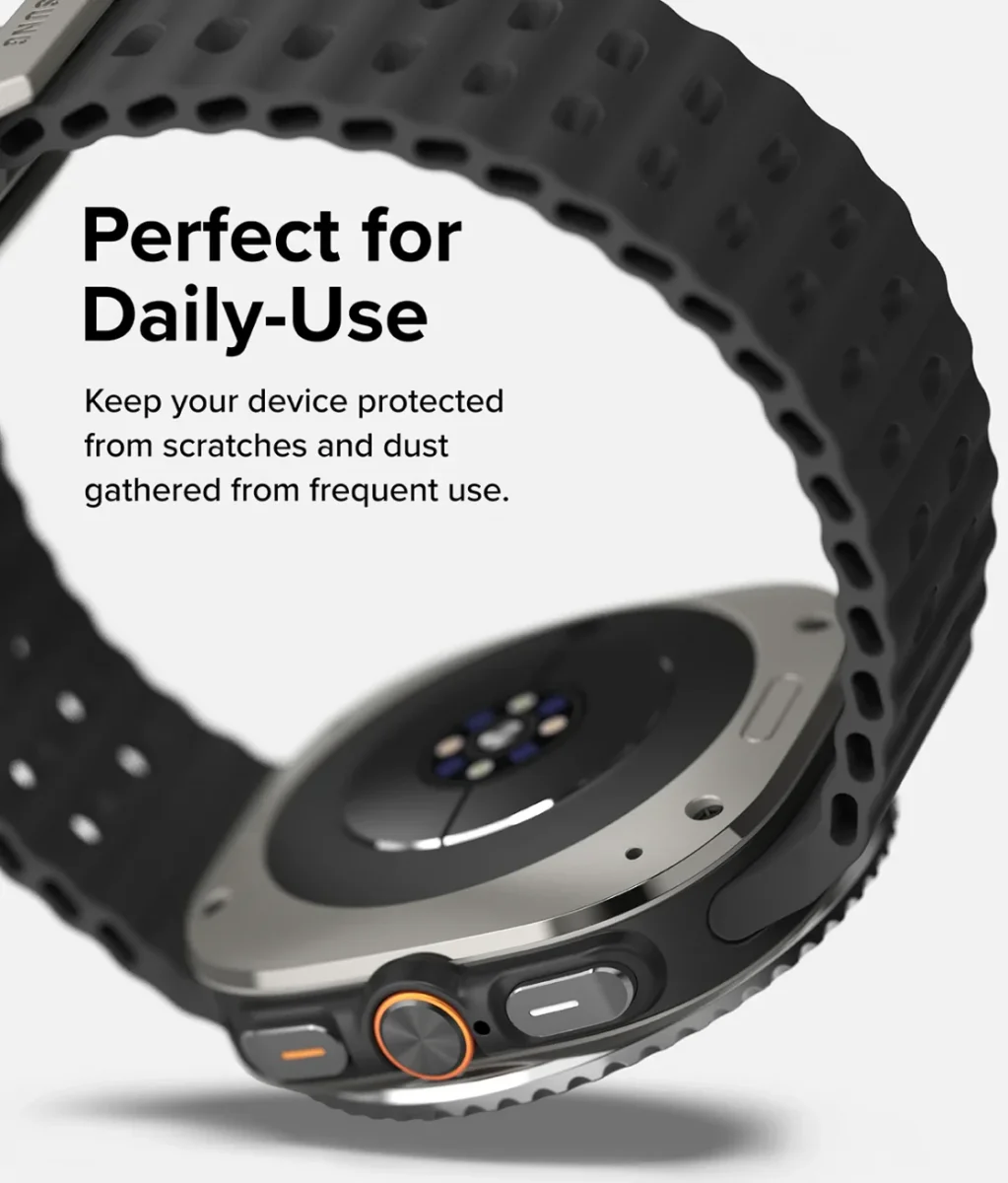 Ringke - Samsung Galaxy Watch Ultra - Bezel Premium 96 + Tempered Glass - Zwart afbeelding 11