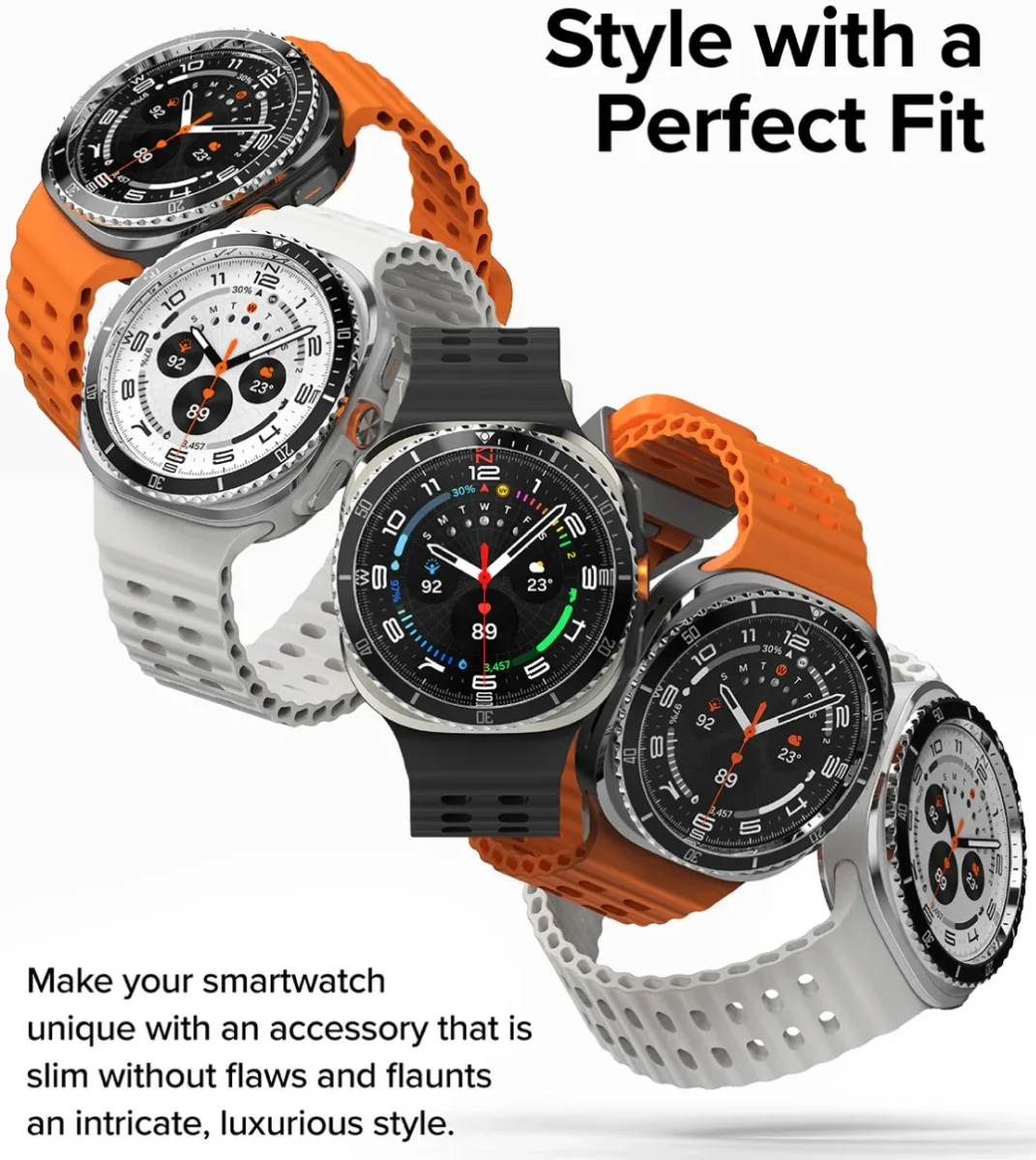 Ringke - Samsung Galaxy Watch Ultra - Bezel Premium 96 + Tempered Glass - Zwart afbeelding 13
