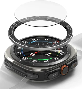 Ringke - Samsung Galaxy Watch Ultra - Bezel Premium 98 + Tempered Glass - Zwart