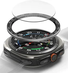 Ringke - Samsung Galaxy Watch Ultra - Bezel Premium 98 + Tempered Glass - Zwart afbeelding