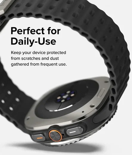 Ringke - Samsung Galaxy Watch Ultra - Bezel Premium 98 + Tempered Glass - Zwart afbeelding 11