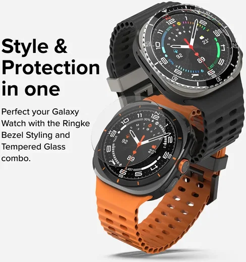 Ringke - Samsung Galaxy Watch Ultra - Bezel Premium 99 + Tempered Glass - Zwart afbeelding 5