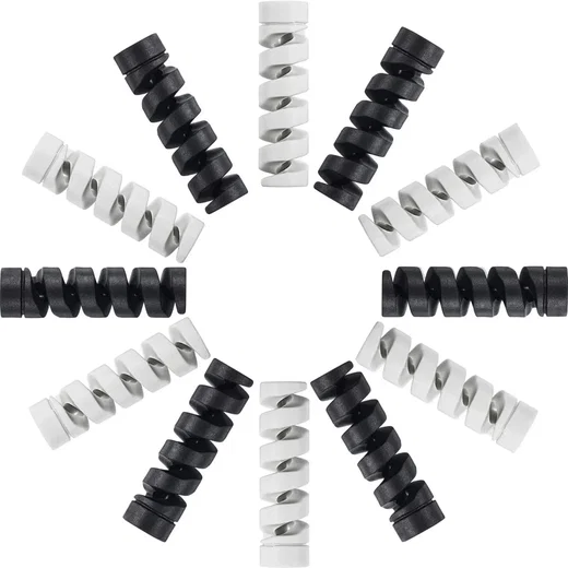 12 Pack Flexibele Siliconen Kabelbeschermers Zwart en Wit afbeelding 1