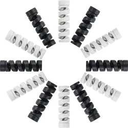 12 Pack Flexibele Siliconen Kabelbeschermers Zwart en Wit afbeelding