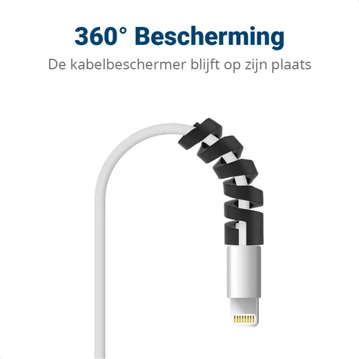 12 Pack Flexibele Siliconen Kabelbeschermers Zwart en Wit afbeelding 2