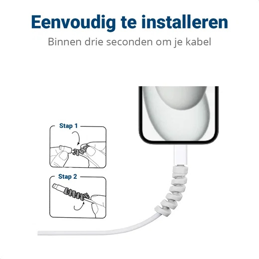 12 Pack Flexibele Siliconen Kabelbeschermers Zwart en Wit afbeelding 3