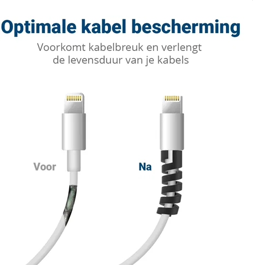 12 Pack Flexibele Siliconen Kabelbeschermers Zwart en Wit afbeelding 4