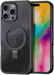 Dux Ducis Aimo MagSafe Apple iPhone 16 Pro Hoesje Kickstand Zwart afbeelding