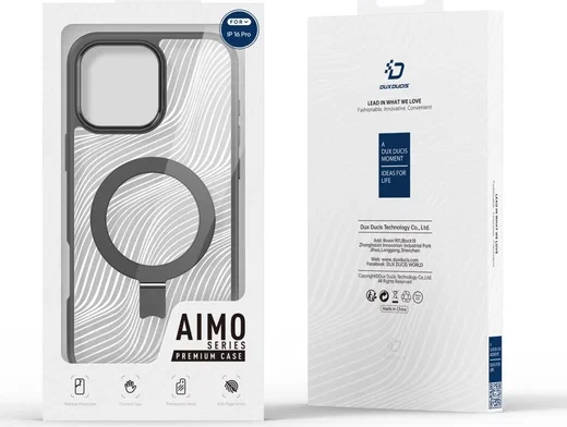 Dux Ducis Aimo MagSafe Apple iPhone 16 Pro Max Hoesje Kickstand Zwart afbeelding 11