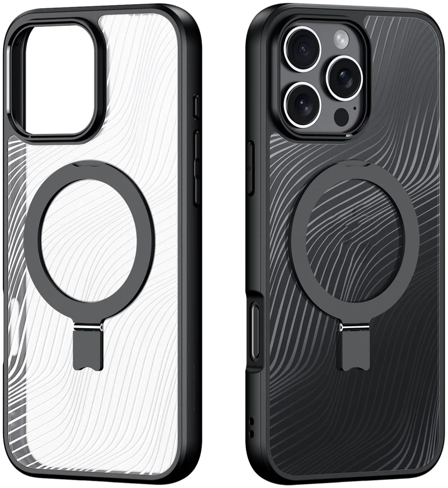 Dux Ducis Aimo MagSafe Apple iPhone 16 Pro Max Hoesje Kickstand Zwart afbeelding 2