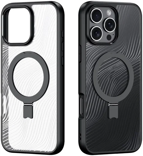 Dux Ducis Aimo MagSafe Apple iPhone 16 Pro Max Hoesje Kickstand Zwart afbeelding 2