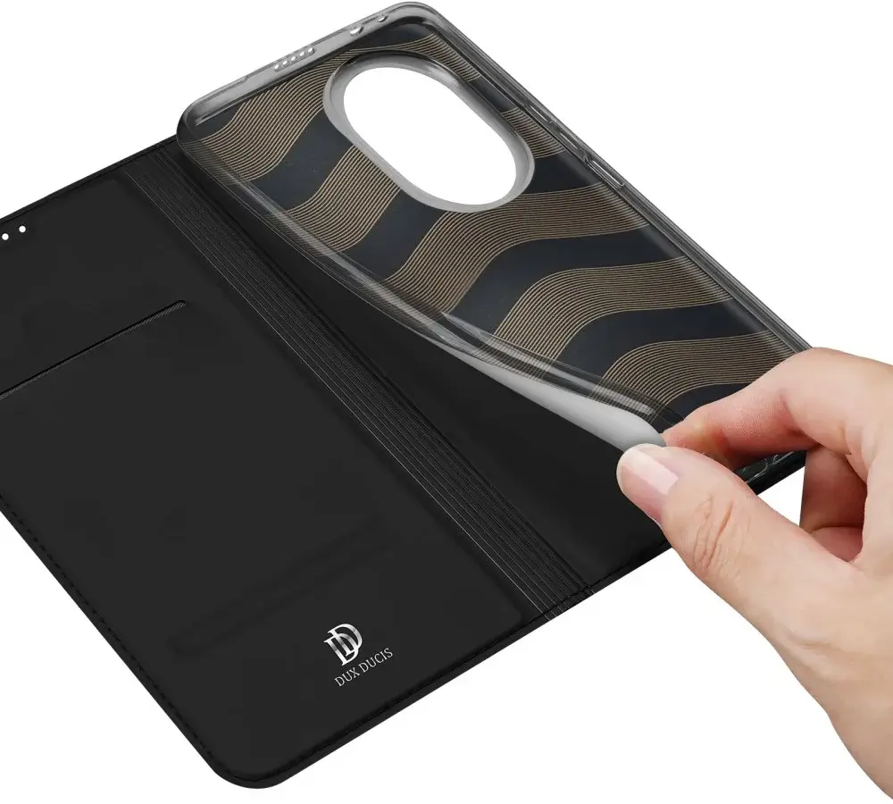 Dux Ducis Skin Pro Honor 200 Hoesje Portemonnee Zwart afbeelding 8