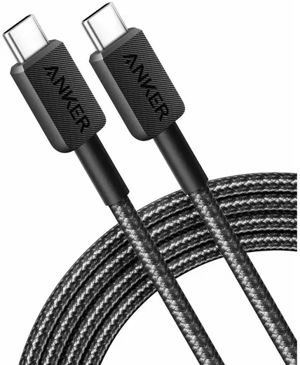 Anker Gevlochten (240W) USB-C naar USB-C Kabel Fast Charge 1.8M Zwart afbeelding 1