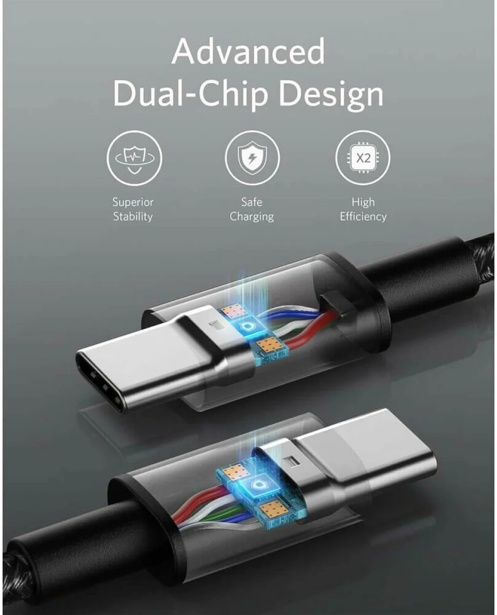 Anker Gevlochten (240W) USB-C naar USB-C Kabel Fast Charge 0.9M Zwart afbeelding 6