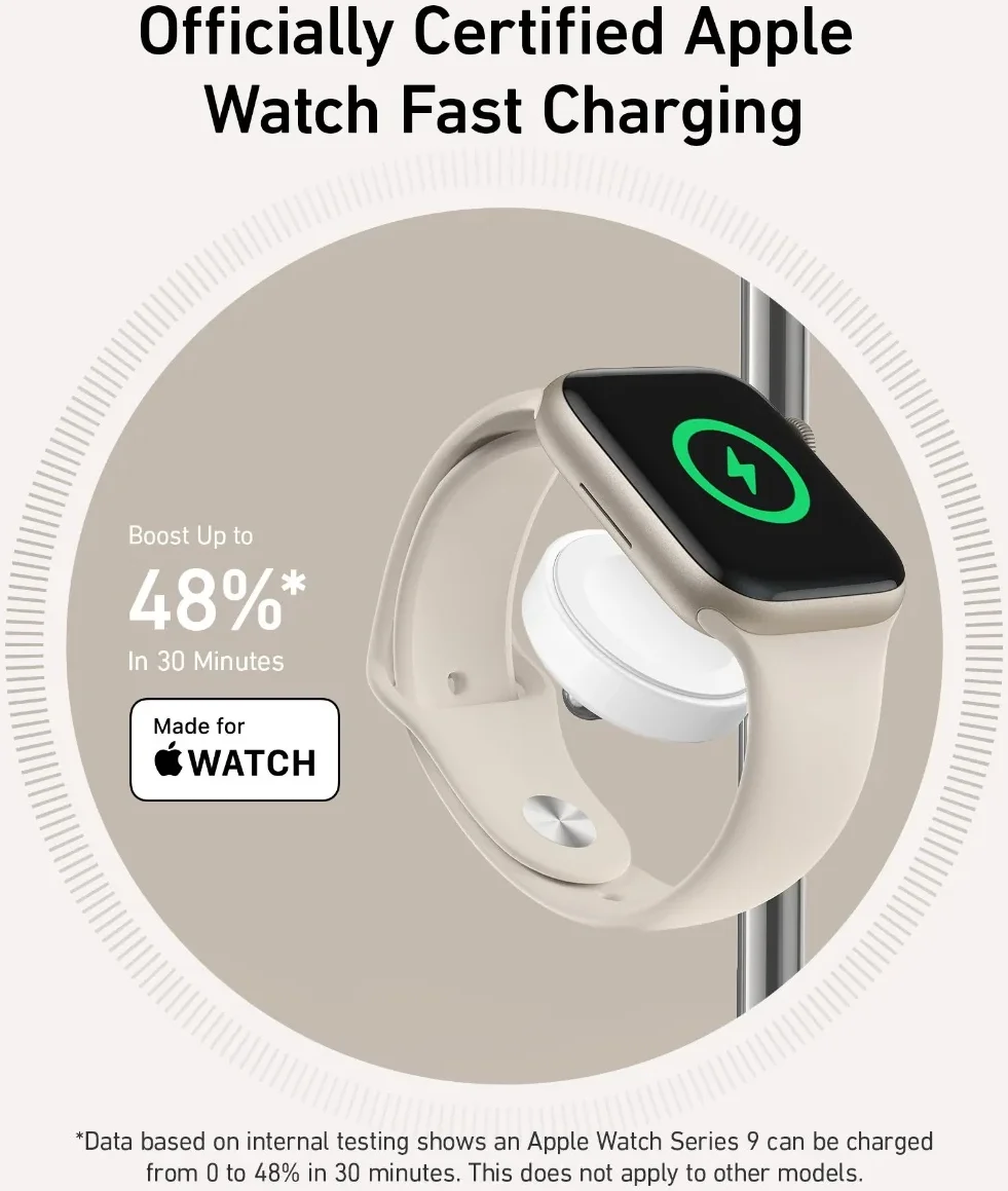 Anker MagGo Qi2 (15W) Draadloze MagSafe Oplader iPhone/AirPods (Pro)/Watch Wit afbeelding 5